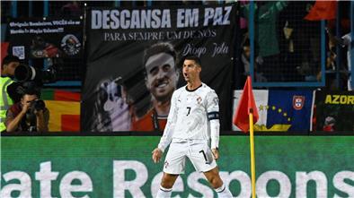 Cristian Ronaldo widmete seinen Treffer zum 3:0 dem verstorbenen Diogo Jota.