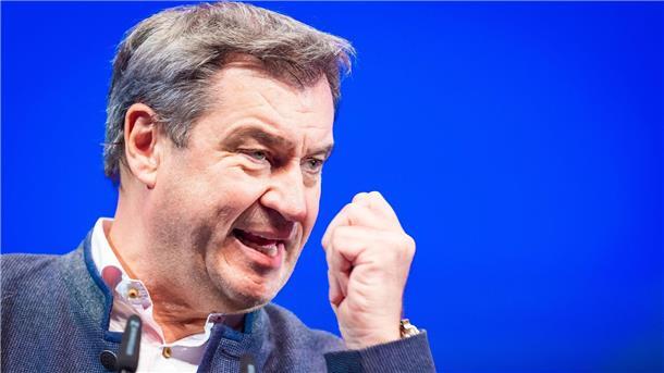 Union fordert entschlosseneres Handeln in Migrationskrise CSU-Chef Markus Söder spricht auf dem 75. Deutschlandtag der Jungen Union.