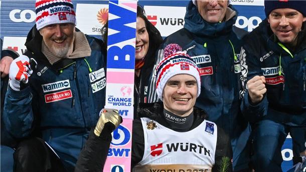 Gold per Post, Anzüge per Los? Was im Skispringen ansteht Da jubelten sie noch: Norwegens Springer müssen den Betrug erklären.