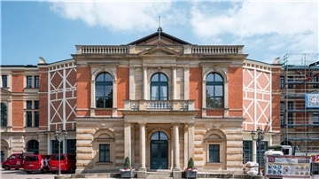 Das Bayreuther Festspielhaus, Spielstätte der Bayreuther Festspiele.