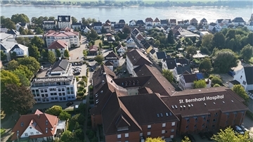 Das St. Bernhard Hospital von der Luftperspektive aus zu sehen.