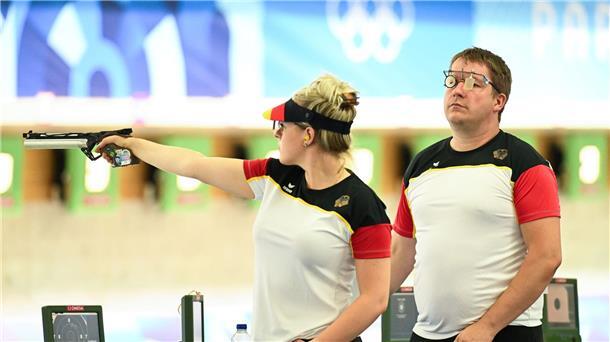 Deutsche Pistolen-Mixed-Teams verpassen Finals Das Duo verpasste mit Platz sechs das kleine Finale.