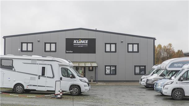 Das Firmengelände von Klinke Caravaning in Loxstedt-Stotel.