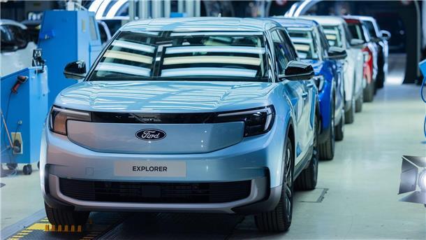 Gewerkschaft bestreikt erstmals die Kölner Ford-Werke Das Ford-Elektroauto namens Explorer - das Angebot ist groß, die Nachfrage aber könnte größer sein. (Archivbild)
