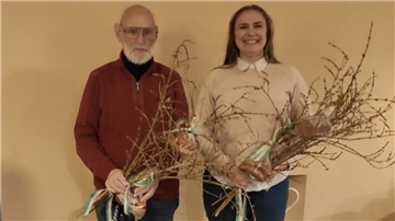 Das Kohl-Königspaar des Schützenvereins Burhave, Hartmut Garbade und Femke Velthuis.