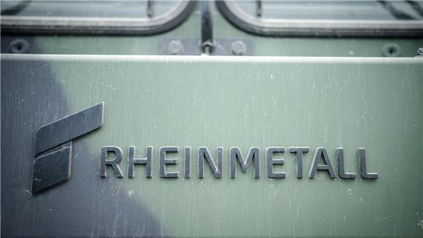 Rheinmetall will „globaler Rüstungschampion“ werden Das Logo des Rüstungskonzerns Rheinmetall an einem Fahrzeug der Bundeswehr bei der Nato-Übung Quadriga 2024.