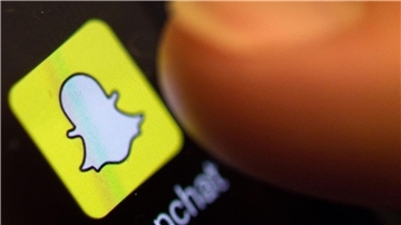 Das Logo von Snapchat auf einem Smartphone.