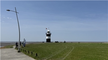 Der kleine Leuchtturm "Preuße" in Wremen.