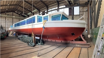 Das neue Hafenboot der AG EMS steht vor der Fertigstellung. 
