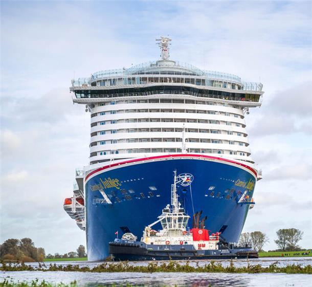Das neue Kreuzfahrtschiff «Carnival Jubilee» wird am Montag in Bremerhaven abgeliefert. Es bleibt nur wenige Stunden.