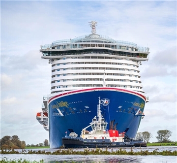 Das neue Kreuzfahrtschiff «Carnival Jubilee» wird am Montag in Bremerhaven abgeliefert. Es bleibt nur wenige Stunden.