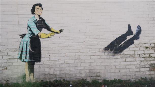 Experte: Banksy erschwert Kommerzialisierung seiner Werke Das neue Kunstwerk des Straßenkünstlers Banksy - zu sehen im britischen Margate - hat den Titel „Valentine’s Day Mascara“.