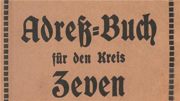 Das online einsehbare Adressbuch des Kreises Zeven aus dem Jahr 1925