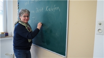 Das Refugium sucht dringend Sprachmittler, die insbesondere Ukrainerinnen und Ukrainern helfen, ihre ersten sprachlichen Schritte auf Deutsch zu gehen. Unser Archivbild zeigt Lisa Strate.