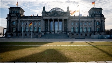Das Reichstaggebäude in Berlin.