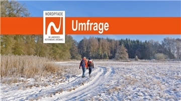 Deine Meinung zählt – Wanderer unterwegs im Winter auf den Nordpfaden.
