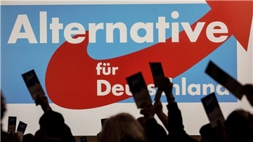 Delegierte versammeln sich zum AfD-Bundesparteitag in Magdeburg.