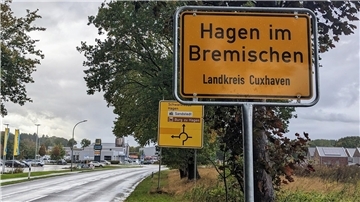 Ortstafel am östlichen Ortseingang