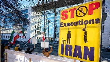 Demonstration gegen die Hinrichtungen im Iran vor dem Auswärtigen Amt in Berlin (Archivbild).