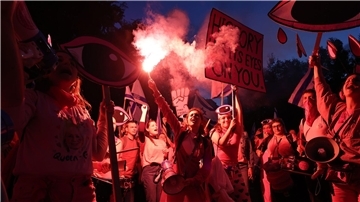 Demonstration gegen die israelische Regierung in Tel Aviv.