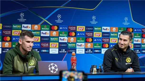 BVB-Nationalspieler Groß erwägt Trainerausbildung Denkt über eine Ausbildung zum Trainer nach: BVB-Profi Pascal Groß (l.) mit BVB-Coach Nuri Sahin.