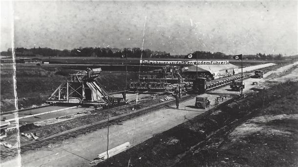 Der Bau der Autobahn bei Lengenbostel 1935.
