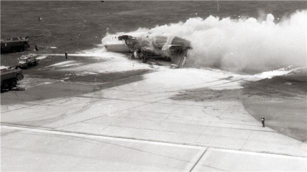 Der erste schwerwiegende Flugunfall einer Breguet Atlantic: 1978 stürzt die Maschine 61+07 ab und gerät in Brand.