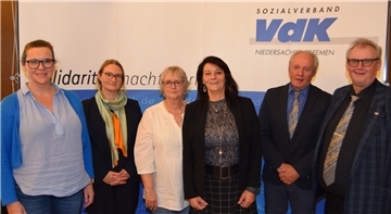 Der für vier Jahre gewählte Vorstand des VdK-Kreisverbandes Wesermarsch (von links): Schriftführerin Andrea Nacke, Geschäftsführerin Frauke Ammann, Kassenwartin Rita Beyer, Frauenvertreterin Annegret Paradies-Ahlhorn, Vorsitzender Holger Beyer und stellvertretender Vorsitzender Albert Mumme.