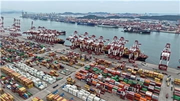 Der Hafen von Qingdao - die chinesischen Exporte in die USA brachen ein. (Archivbild)