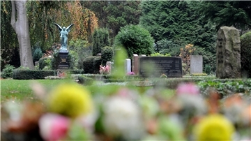 Gräber sind am 01.11.2012 in Hamburg am Ohlsdorfer Friedhof zu sehen.