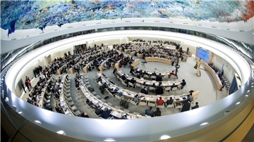 Der Sitzungssaal des Menschenrechtsrates der Vereinten Nationen. Eine Debatte über den Bericht zu Menschenrechtsverletzungen in der chinesischen Region Xinjiang wurde abgelehnt.