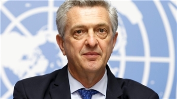 Der UN-Flüchtlingshochkommissar Filippo Grandi hat die Ukraine seit Beginn des russischen Überfalls vor mehr als zwei Jahren bereits mehrfach besucht und sichert in Kiew nun weitere Hilfe zu. (Archivbild)