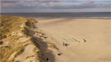 Der Versuchsaufbau aus der Vogelperspektive am Strand von Spiekeroog.