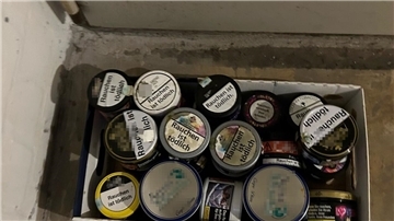 Mehrere Tabakdosen in einem Karton