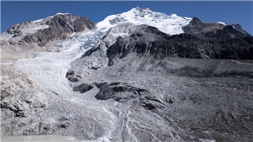 Der Zongo-Gletscher in der Region Huayna Potosi in Bolivien
