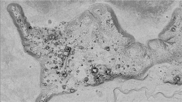 Maya-Siedlung im mexikanischen Dschungel entdeckt Der Umriss der neu entdeckten Maya-Siedlung.