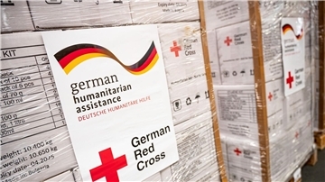 Deutsche Hilfsgüter auf dem Weg in die Türkei.