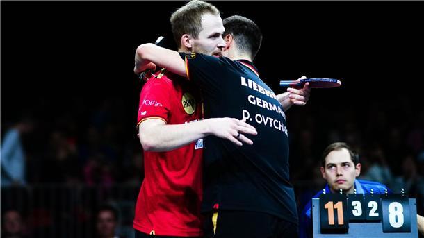 Deutsche Ära vorbei? Der neue Boll kommt aus Frankreich Deutsches Duell bei der EM: Benedikt Duda (l) und Dimitrij Ovtcharov.