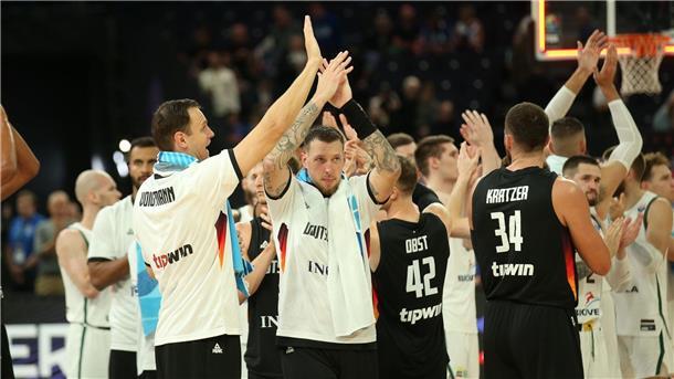 EM für Weltmeister wie „Männertrip mit Basketball“ Deutschland bejubelt den Sieg gegen Litauen.