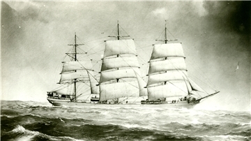 Die 1888 auf der Geestemünder Tecklenborg-Werft gebaute "Najade" war ein als Vollschiff getakelter Dreimaster.