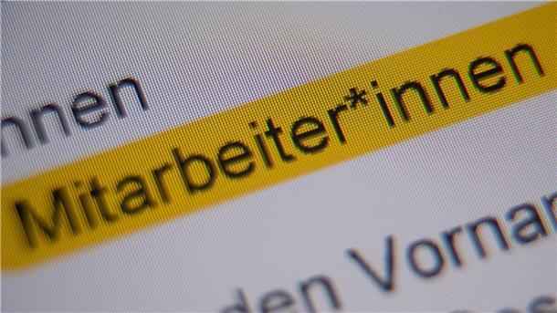 Rat: Gender-Binnenzeichen nicht Kernbestand der Orthografie Die Anrede „Mitarbeiter*innen“ ist in der Handreichung „Hinweise zur Umsetzung der geschlechtersensiblen Sprache für die Verwaltung der Landeshauptstadt Stuttgart“ markiert und auf einem Bildschirm zu sehen. (Illustration)