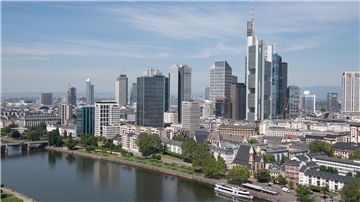 Die Bankenskyline von Frankfurt am Main.