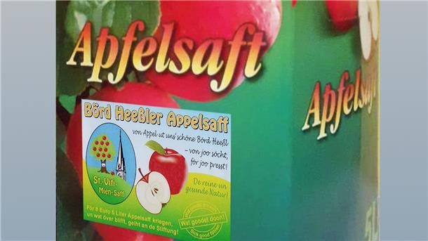 Eine Fünf-Liter-Box des "Börd Heeßler Appelsaff"
