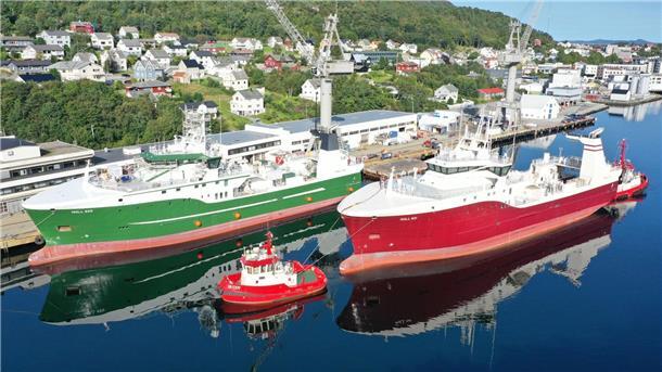 Die „Berlin“ erreicht die Vard-Werft in Norwegen.