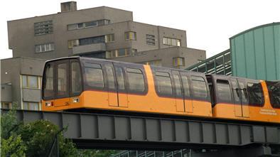 Die Berliner Magnetbahn im Jahr 1991. Berlin will den Einsatz einer Magnetschwebebahn in der Hauptstadt auf einer Pilotstrecke testen.