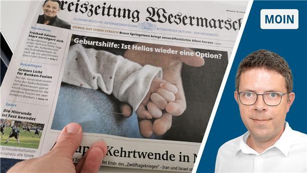Was Redakteure der Kreiszeitung so nach Dienstschluss machen Die Collage zeigt links eine Hand, die eine Zeitung hält und rechts Redakteur Timo Kühnemuth.