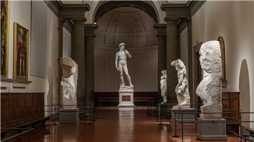 Die David-Statue von Michelangelo in der Galleria dell’Accademia.