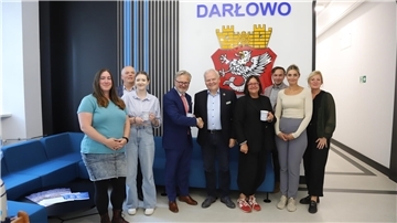 Begrüßung der Delegation aus Brake in der Partnerstadt Darlowo (Polen).