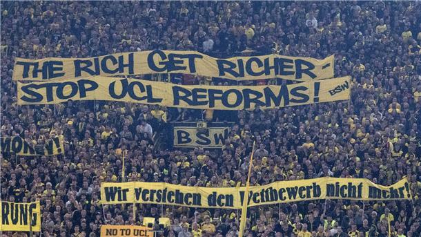 „Den Reichen gibt man“: Das Problem der UEFA-Millionen Die deutliche Kritik der Fans war zuletzt in den Stadien zu sehen.