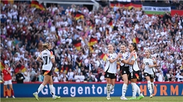 Die deutsche Nationalmannschaft der Frauen in Hannover.